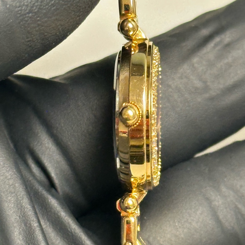 Balenciaga Paris Diamond Dial 18K Gold-Plated Date 24mm Ladies’ Luxury Watch - Picture 7 of 14